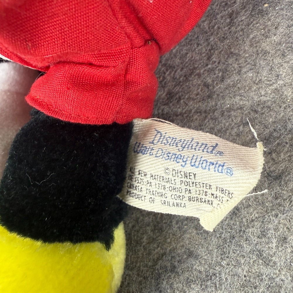 Mickey Mouse Plush Disneyland Walt Disney World Parks Vintage 8" Stuffed - Picture 3 of 6